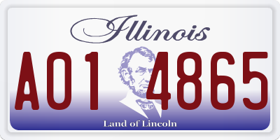 IL license plate A014865