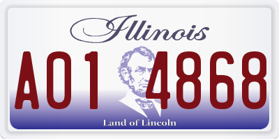 IL license plate A014868