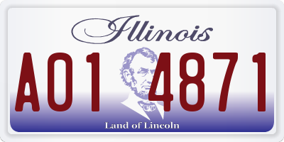 IL license plate A014871