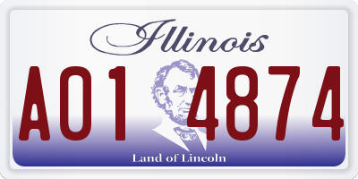 IL license plate A014874