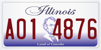 IL license plate A014876