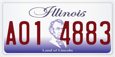 IL license plate A014883
