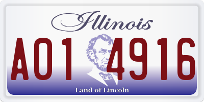IL license plate A014916
