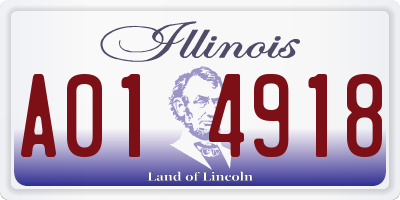 IL license plate A014918