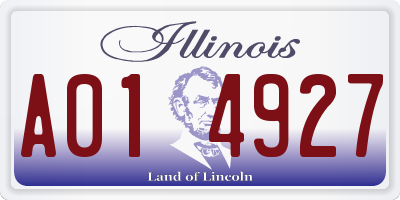 IL license plate A014927