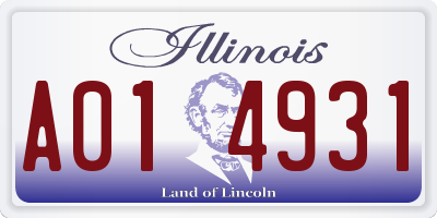 IL license plate A014931