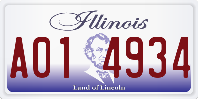 IL license plate A014934