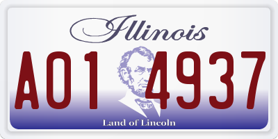 IL license plate A014937