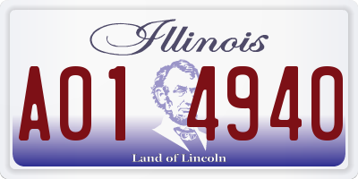 IL license plate A014940
