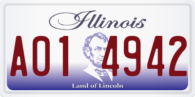 IL license plate A014942