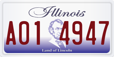 IL license plate A014947
