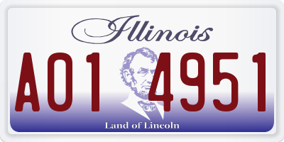 IL license plate A014951