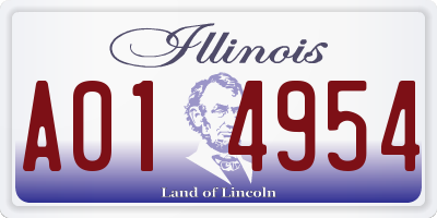 IL license plate A014954