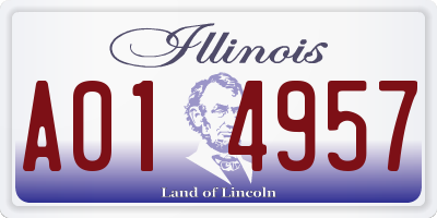 IL license plate A014957