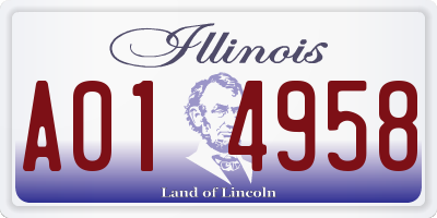 IL license plate A014958