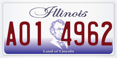 IL license plate A014962