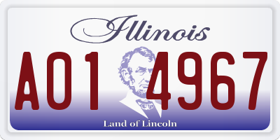 IL license plate A014967