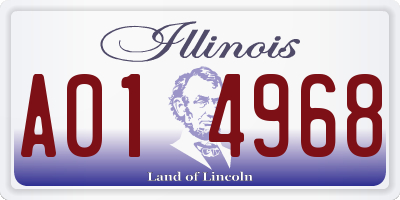 IL license plate A014968