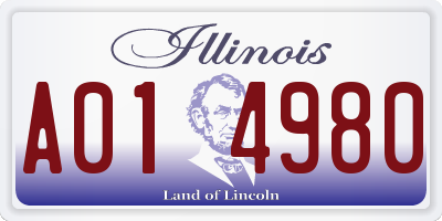 IL license plate A014980