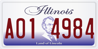 IL license plate A014984