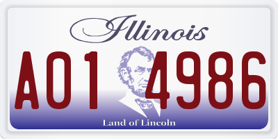 IL license plate A014986