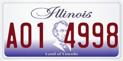 IL license plate A014998