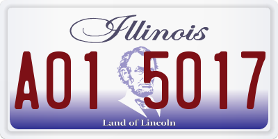 IL license plate A015017