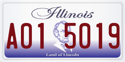 IL license plate A015019
