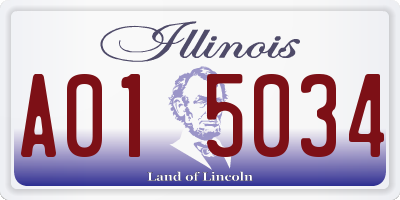 IL license plate A015034