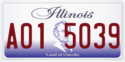 IL license plate A015039