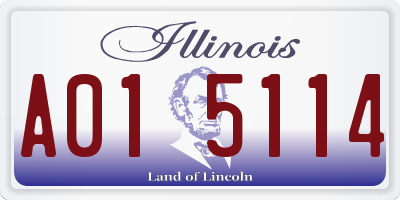 IL license plate A015114