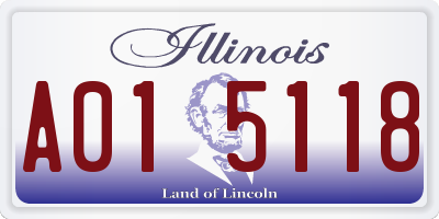 IL license plate A015118
