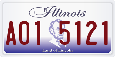 IL license plate A015121