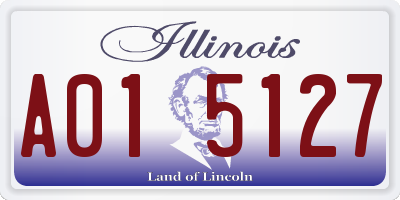 IL license plate A015127