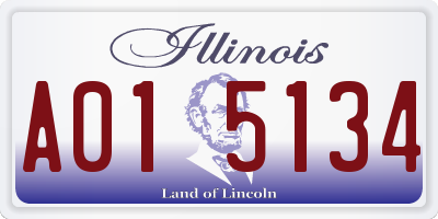 IL license plate A015134