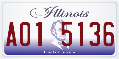 IL license plate A015136