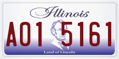 IL license plate A015161