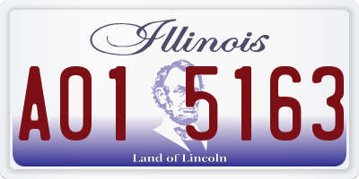 IL license plate A015163
