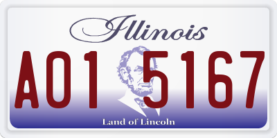 IL license plate A015167