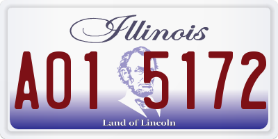 IL license plate A015172