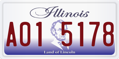 IL license plate A015178