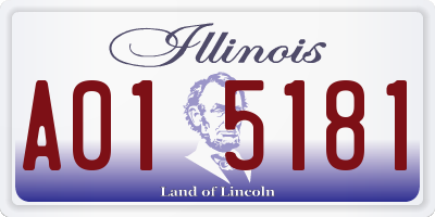 IL license plate A015181