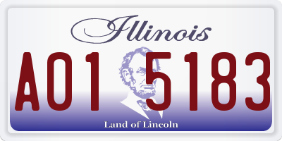 IL license plate A015183