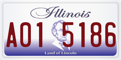 IL license plate A015186