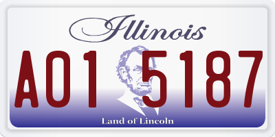 IL license plate A015187