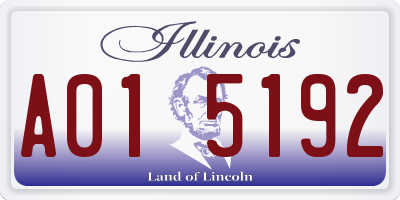 IL license plate A015192
