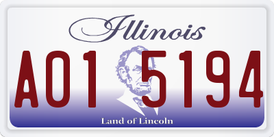 IL license plate A015194