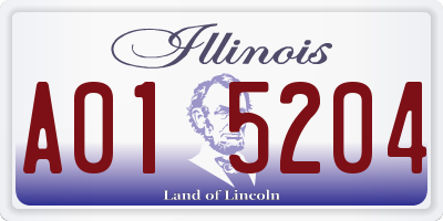 IL license plate A015204