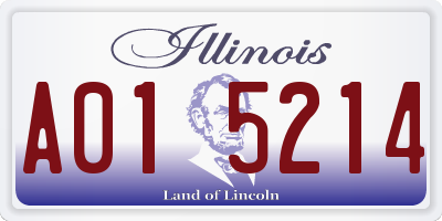 IL license plate A015214