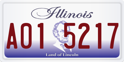 IL license plate A015217